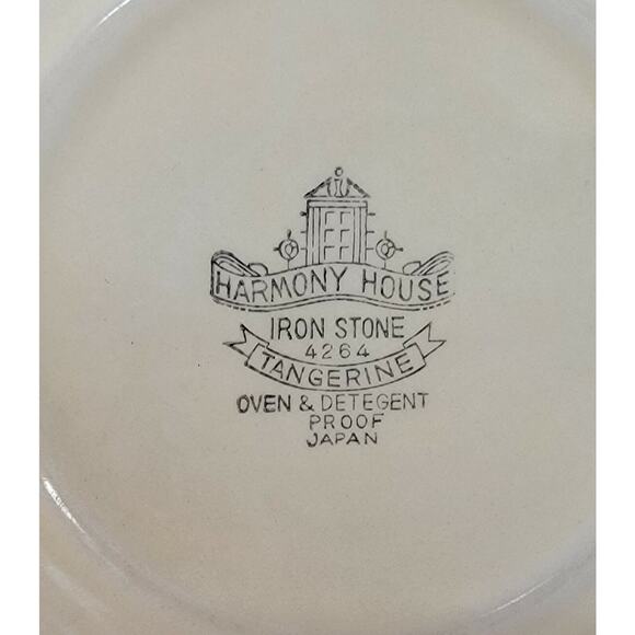 HARMONY HOUSE Sears Iron Stone TANGERINE Saucer Japan 4264 - Picture 3 of 3